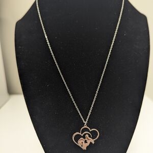 Mother And Child Heart Necklace